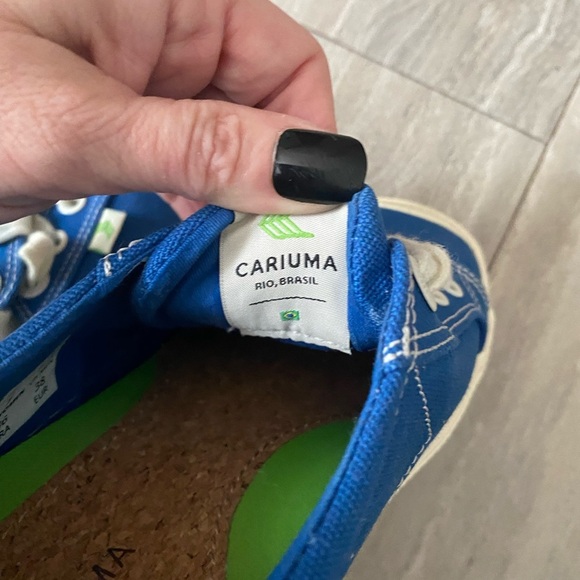 Cariuma X Pantone Classic Blue Canvas Oca Low Lace Up Sneaker Women Sz 7 Men 5.5 - Picture 8 of 9